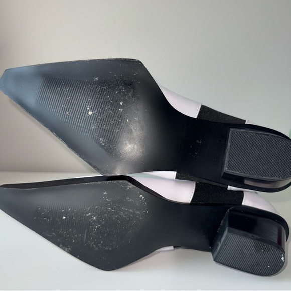 White Ankle Boots w/ Black Elastic & Silver Cap Toe – Size 9 - Picture 7 of 9